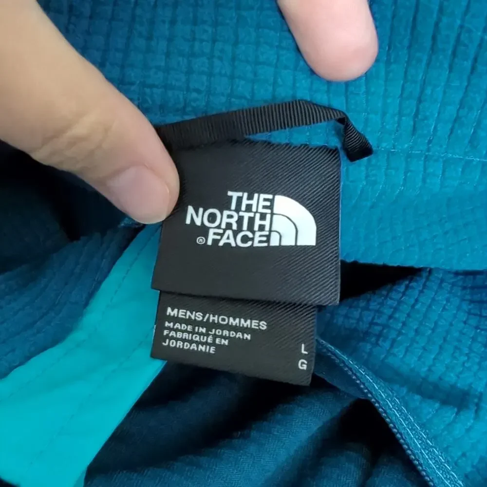 The North Face Men's Wayroute Full Zip Jacket‎ Blue Thermal Grid Fleece Large